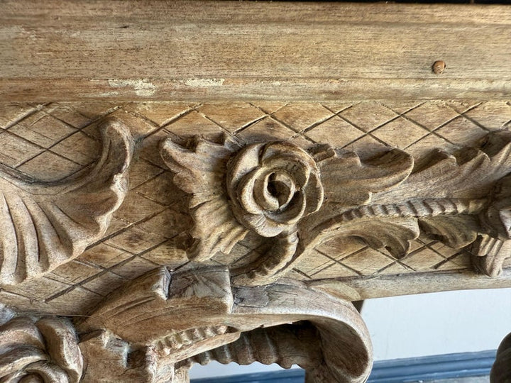 Italian Baroque Revival Carved Wood Console Table