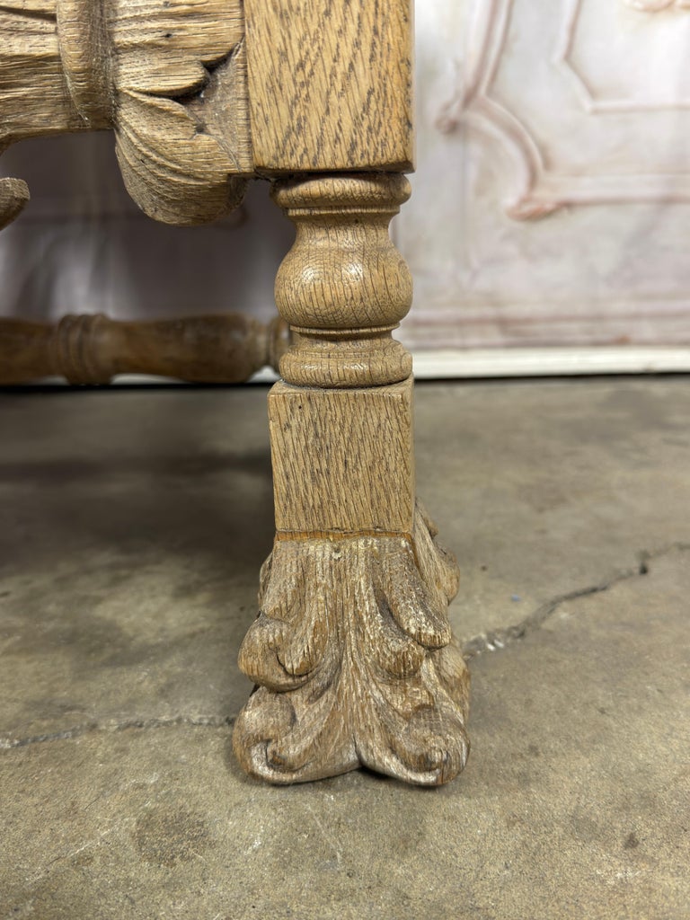 Pair of Exceptional Spanish Baroque Throne Armchairs with Hand-Carved Lion Heads
