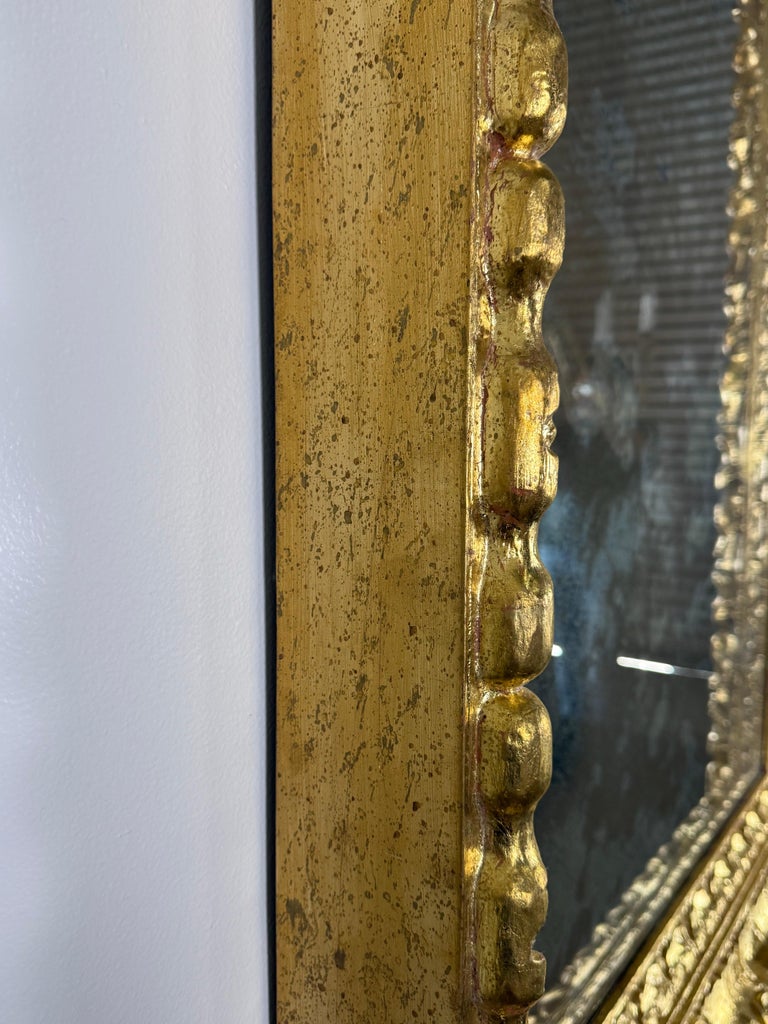 Italian Giltwood Mirror with Deep Oxidized Glass
