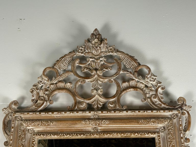 Large Carved and Painted Italian Rococo-Style Mirror