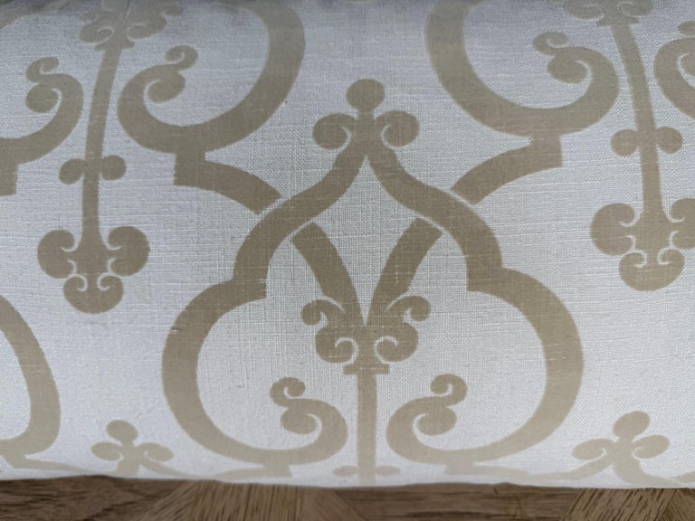 Pair of Custom Cut Velvet and Linen Pillows