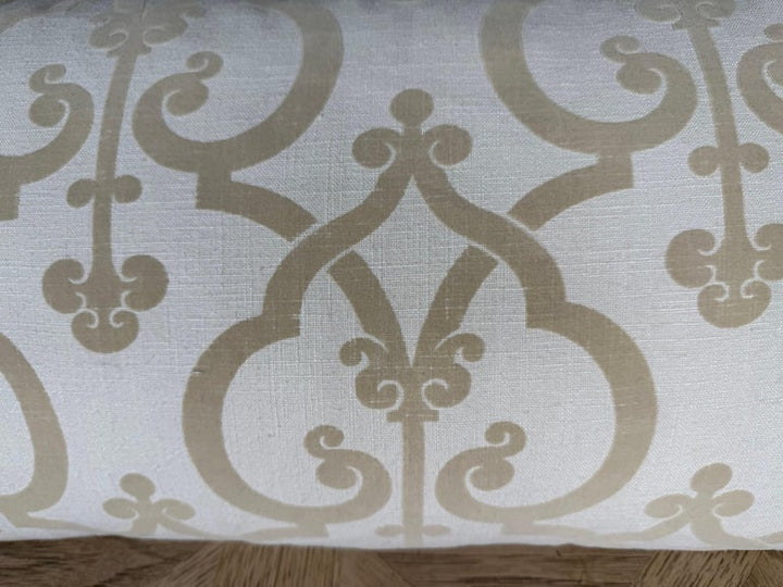 Pair of Custom Cut Velvet and Linen Pillows