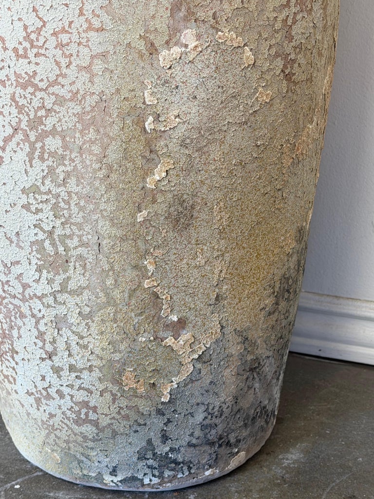Pair of Monumental Antique Water Jars - Tall Crucible Form Olive Jars