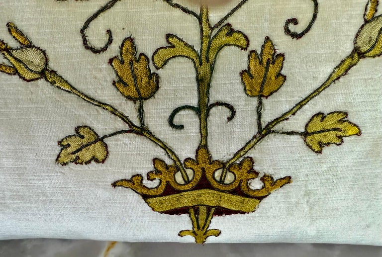Pair of Pillows with 19th Century Hand-Applied Appliqués
