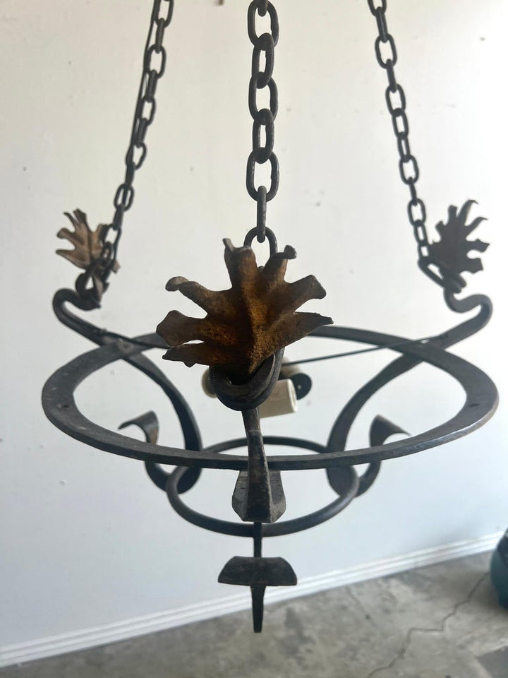 3-Light Spanish Style Wrought Iron Chandelier