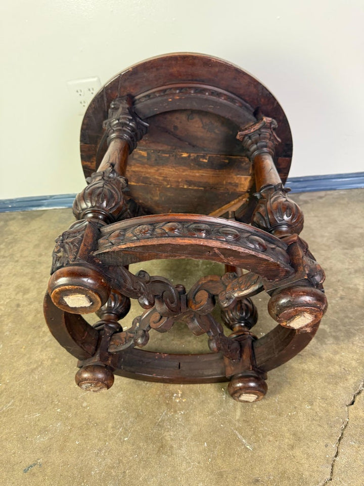 19th Century Italian Renaissance Revival Carved Walnut Table