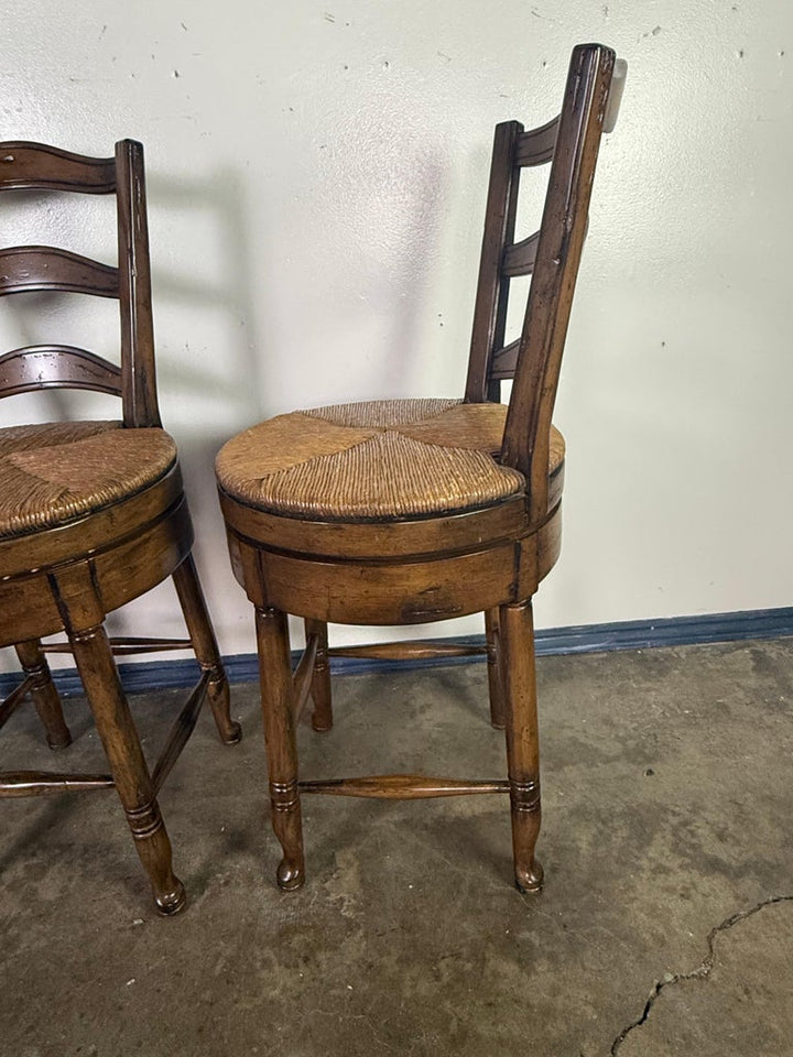 Set of Three French Ladder Back Bar Stools