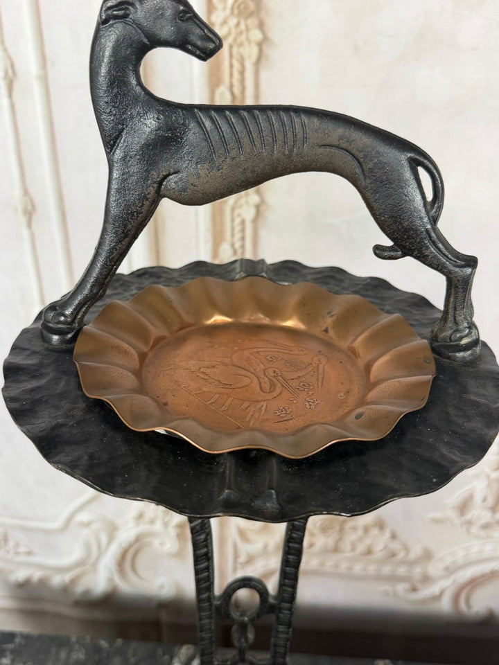 French Art Deco Whippet Smoking Stand, Cast Iron, Circa 1925-1930
