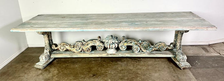 19th century Italian Painted Carved Dining Table