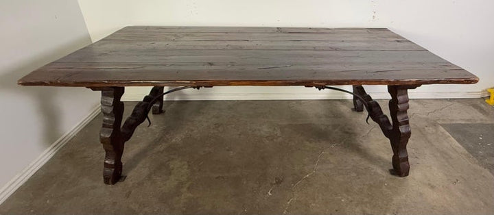 19th C. Rustic Spanish Trestle Table