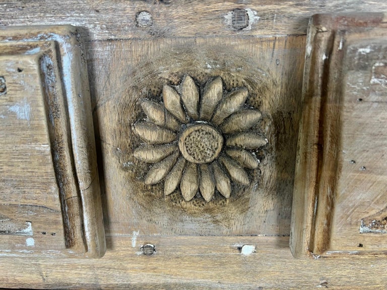 18th C. French Carved Buffet with Distressed Painted Finish