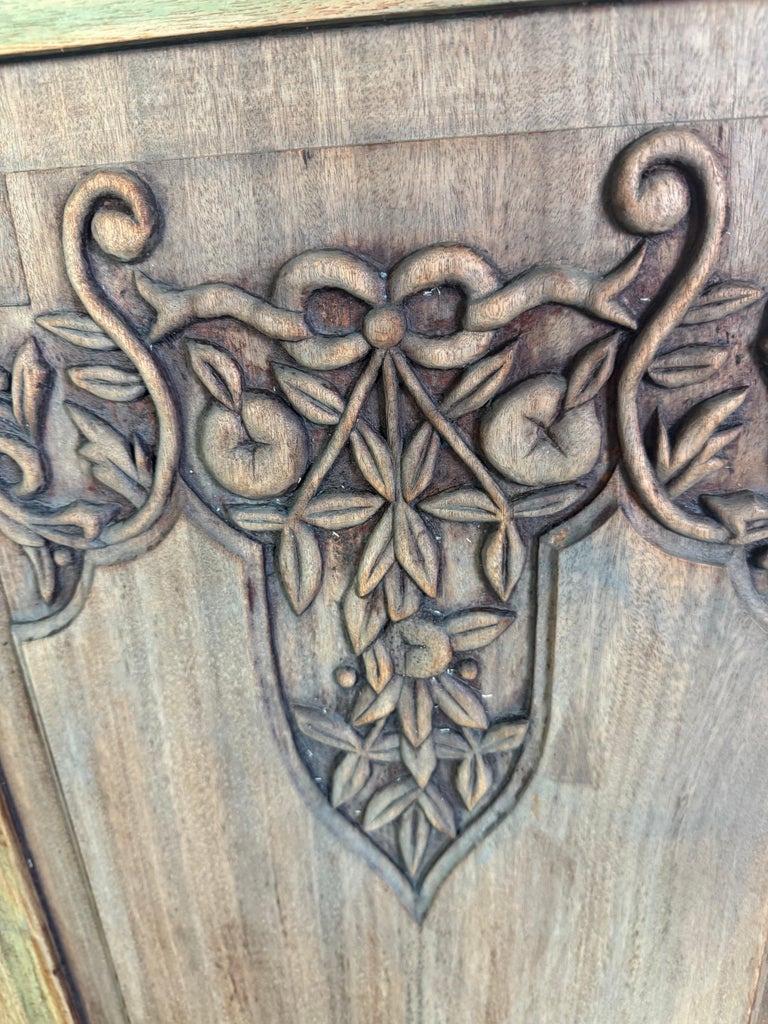 19th Century Italian Neoclassical Demilune Credenza with Marble Top