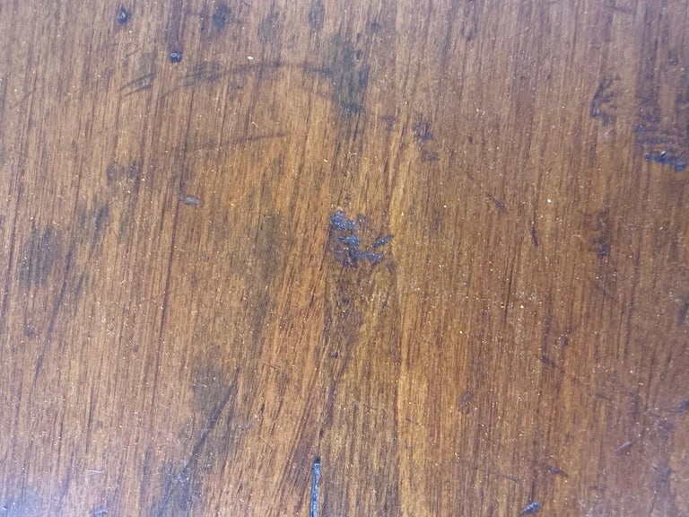 French Country Walnut Coffee Table with Turned Legs and Lower Shelf