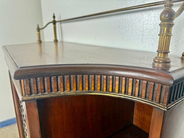 Pair of English Regency–Style Mahogany Bookcases with Brass Detailing
