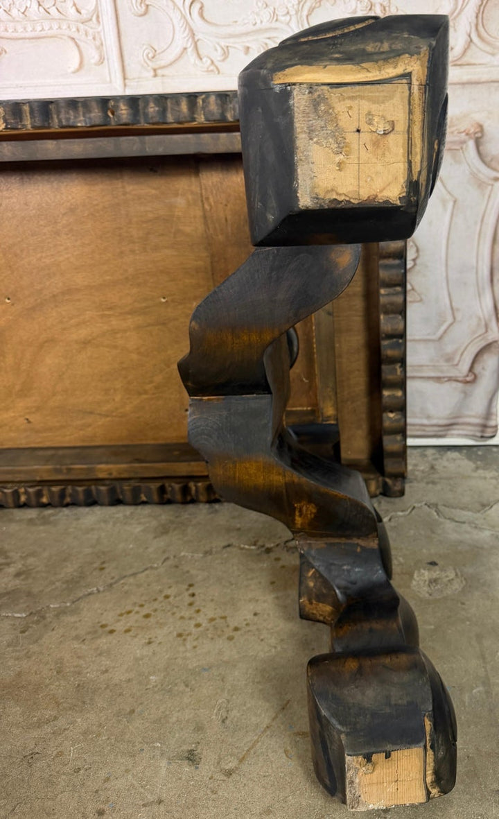 Spanish Revival Hand-Carved Walnut Console Table, Circa 1920-1940