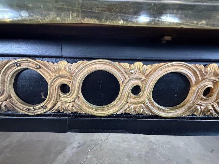 Grand French Louis XVI–Style Oval Dining Table with Gilt Pierced Apron