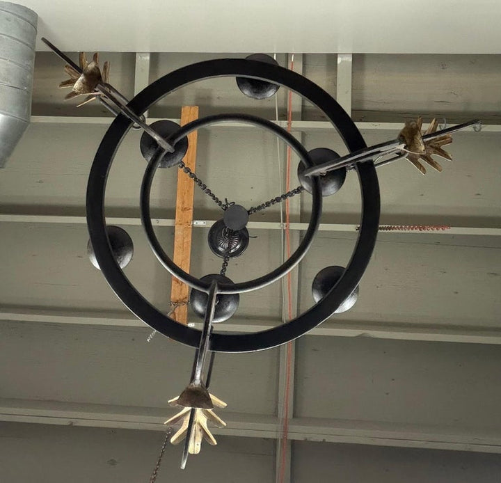 Serpentine Chandelier with Gilt Oak Leaves by Miamar Home