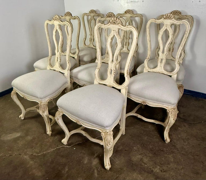 Set of Eight French Louis XV Style Dining Chairs