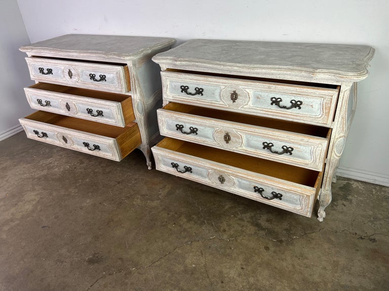 Pair of 1930’s French Louis XV Style Painted Commodes