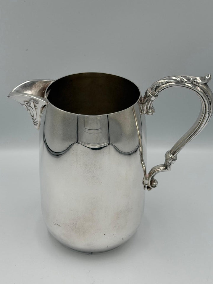 Edwardian Silver Plate Creamer Jug with Scroll Handle