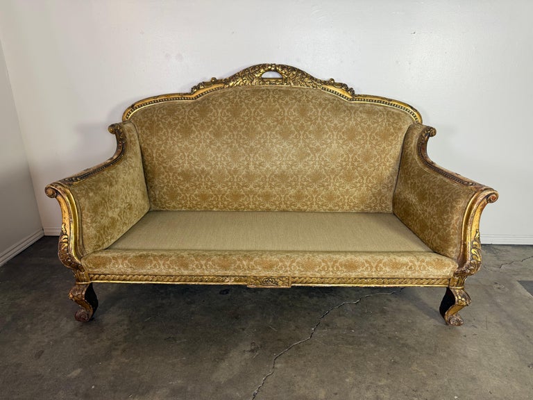 French Giltwood Sofa, Louis XV Style, Late 19th–Early 20th Century