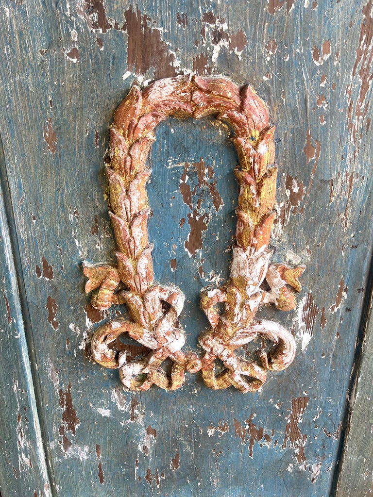 Pair of French Provincial Painted & Parcel Gilt Doors, C. 1900's