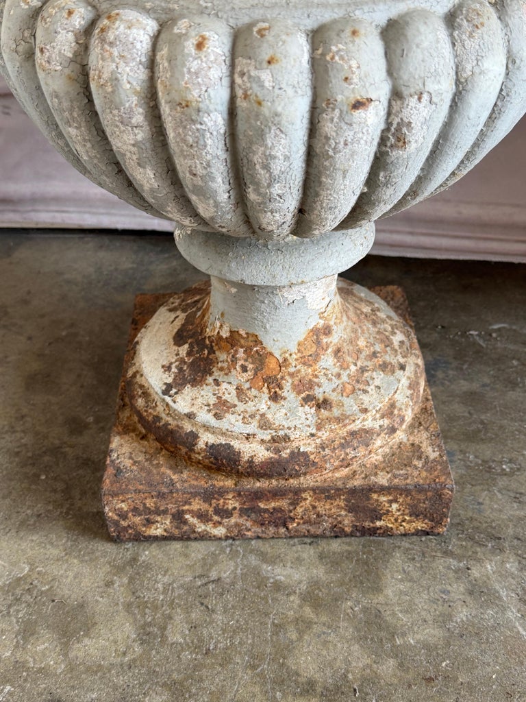 Set of 4 19th Century French Cast Iron Garden Urns