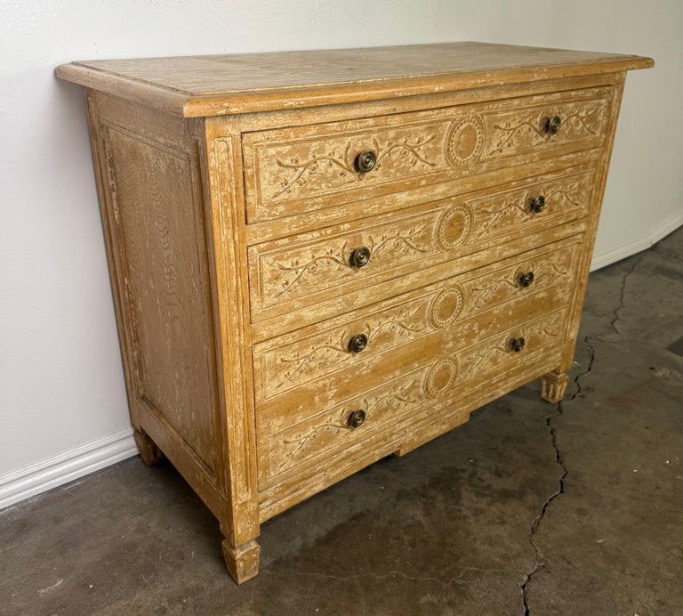 Pair of Swedish Gustavian Painted Four-Drawer Chests of Drawers