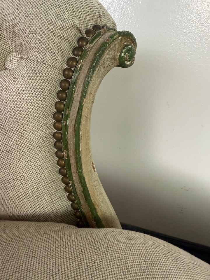 French Louis XV Style Tufted Chaise Lounge