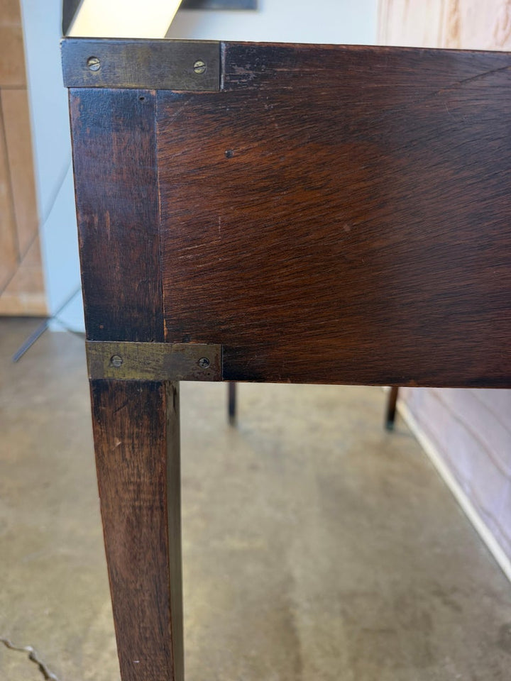 Antique English Campaign Console Desk - 3 Drawer Military Writing Table
