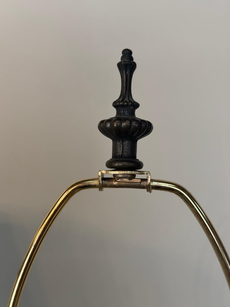 Pair of Vintage Murano Glass Table Lamps - Barovier &amp; Toso Style Olive Green
