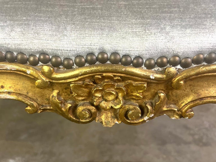 French Louis XV Style Gilt Wood Bench