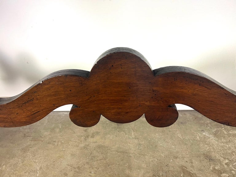 19th Century Italian Walnut Console w/ Stretcher