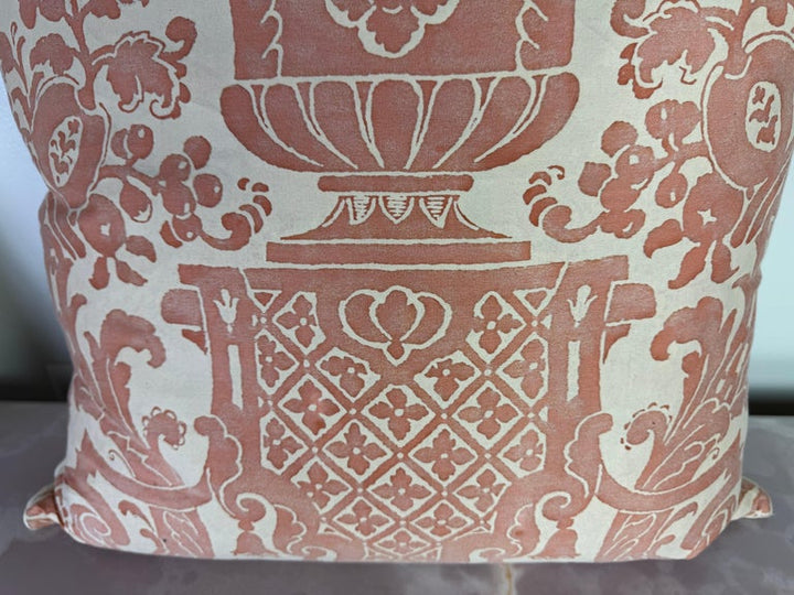 Pair of Fortuny Textile Pillows with Classical Urn Motif