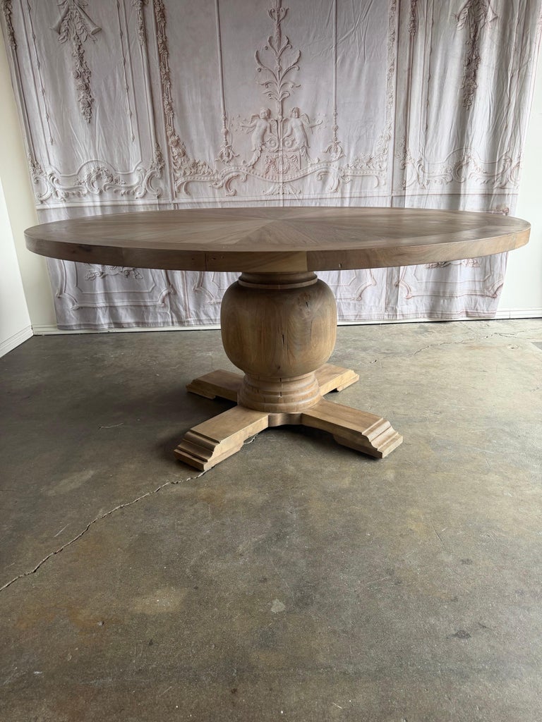 Rustic Walnut Pedestal Dining Table By Miamar Home