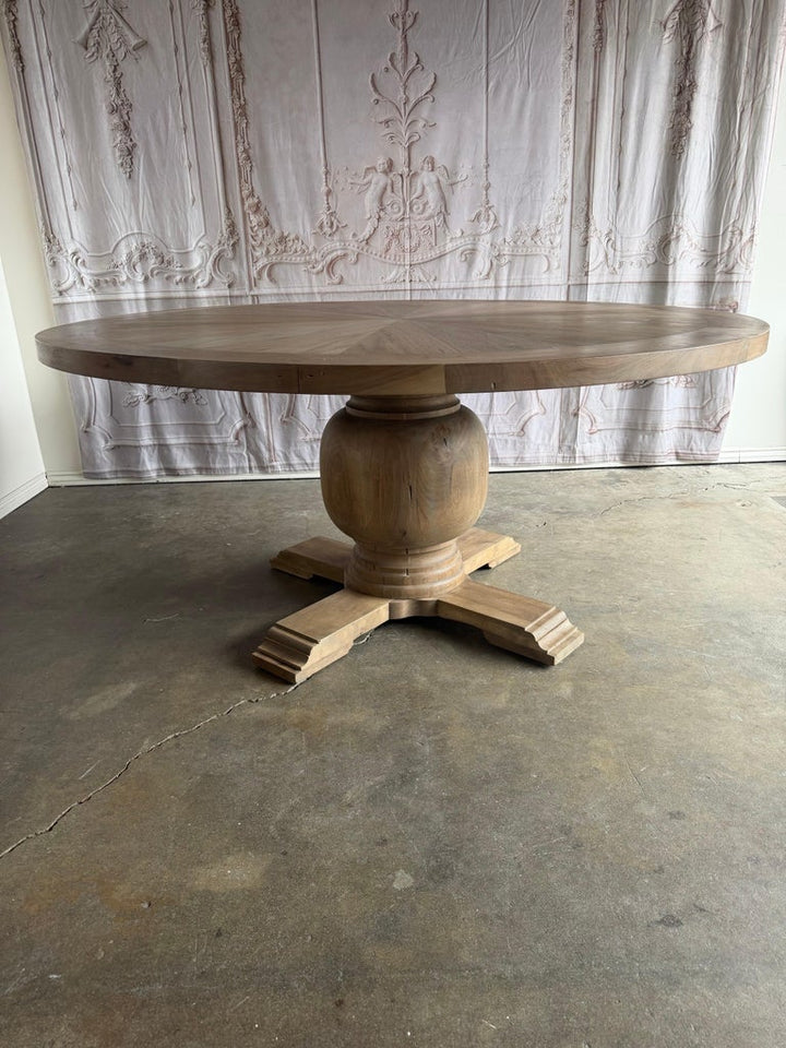 Rustic Walnut Pedestal Dining Table By Miamar Home