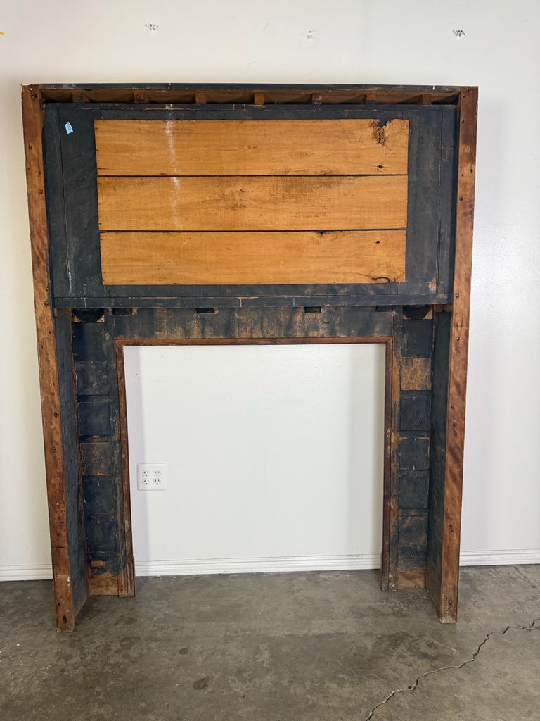 Antique Continental Architectural Wood Fireplace Mantel, 19th Century