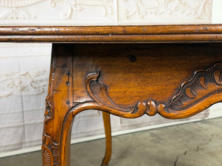 Antique French Louis XV Coffee Table, Solid Oak, Circa 1890