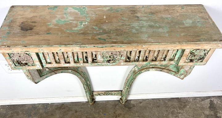 French Louis XVI Style Painted Console and Mirror