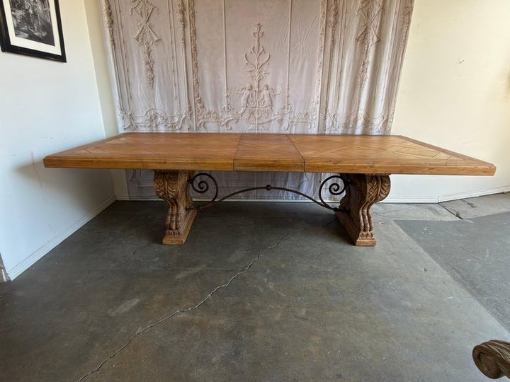 Italian Tuscan Revival Extendable Dining Table