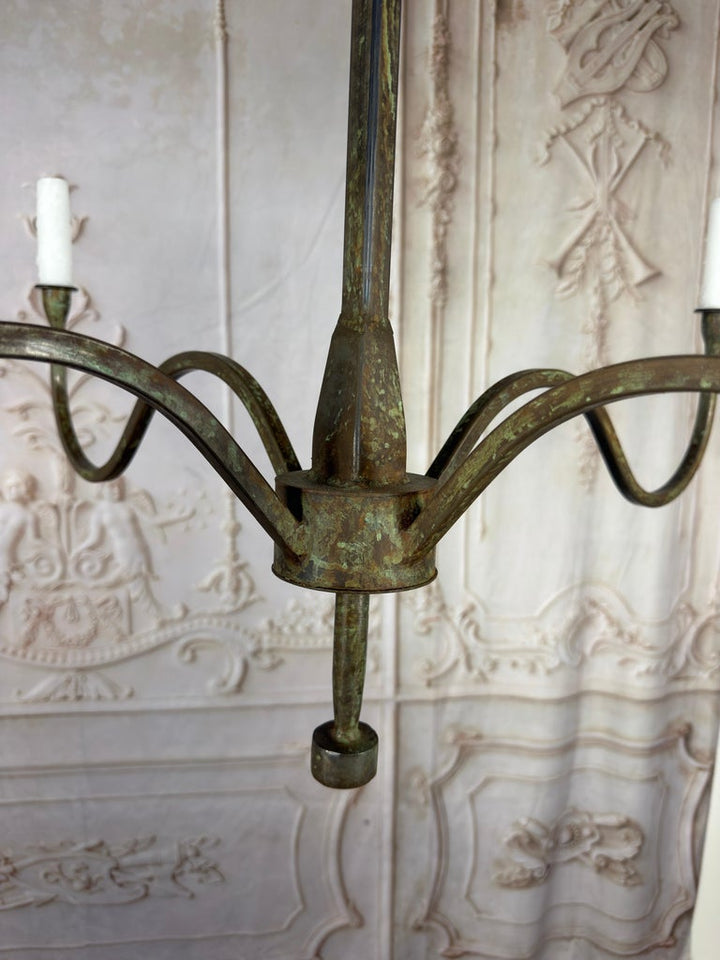 Modern Hand-Forged Wrought Iron Chandelier by Melissa Levinson, USA