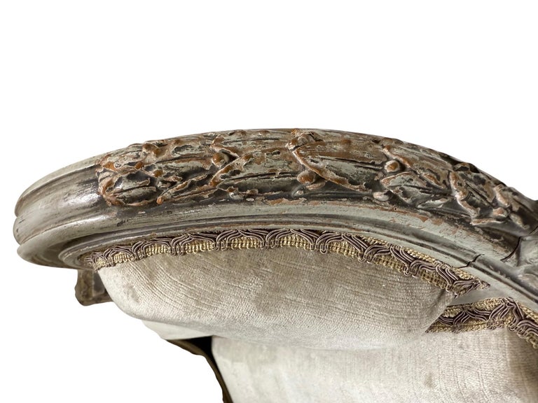 Pair of French Louis XVI Style Painted Bergères