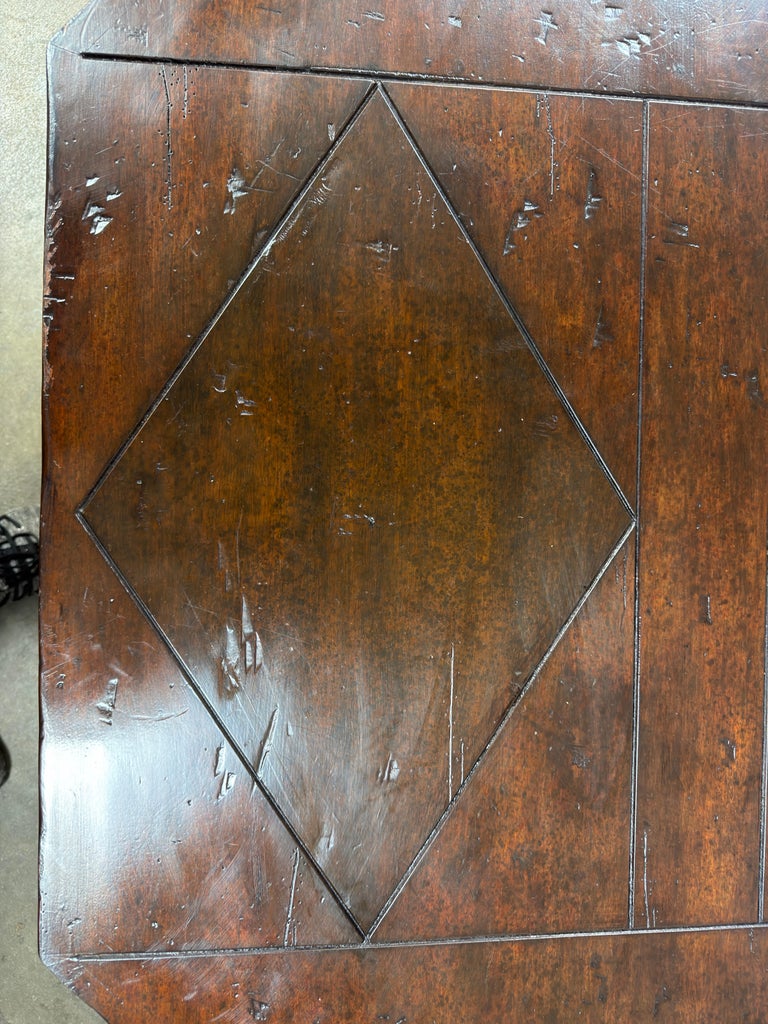 Monumental Octagonal Baroque Coffee Table with Parquetry Top