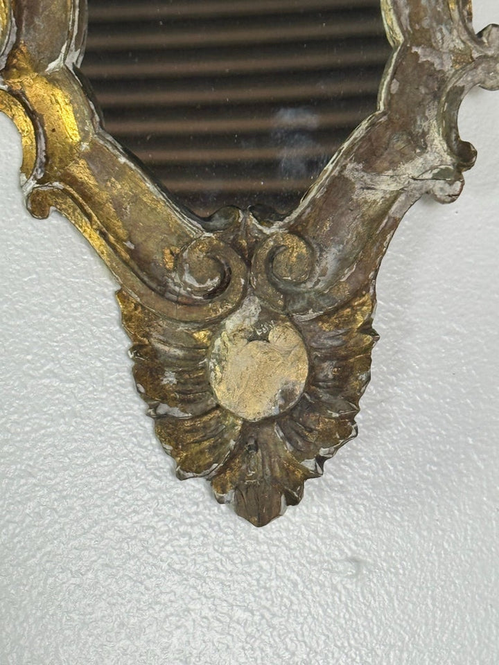 Antique Italian Rococo Giltwood Wall Mirror, Early 19th Century