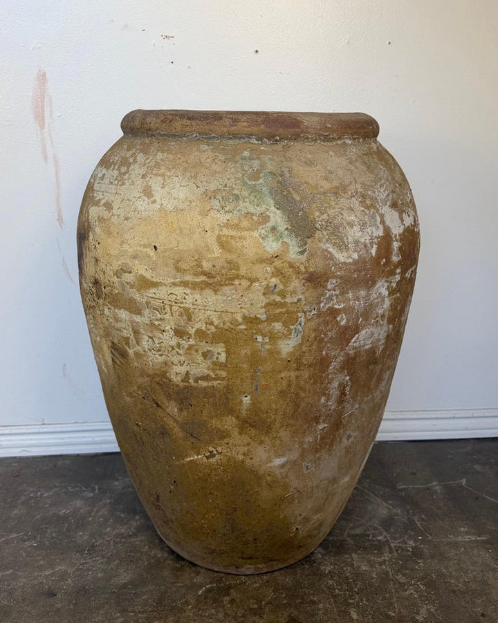 Antique Monumental Olive Jar, Terracotta with Weathered Patina