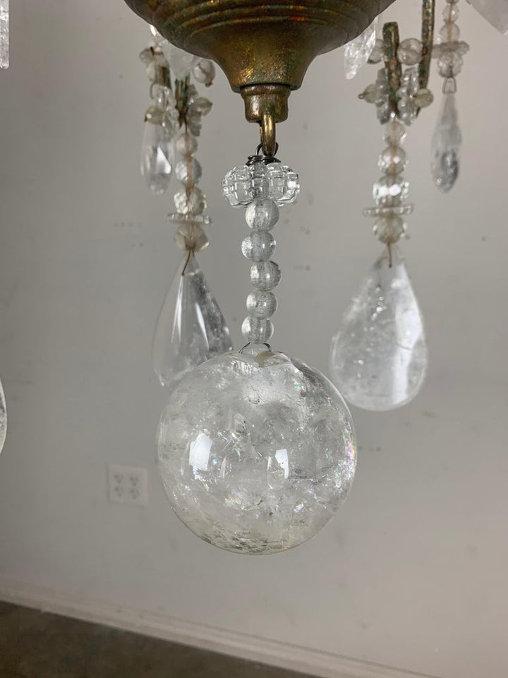 Eight Light Rock Crystal Chandelier C. 1930's