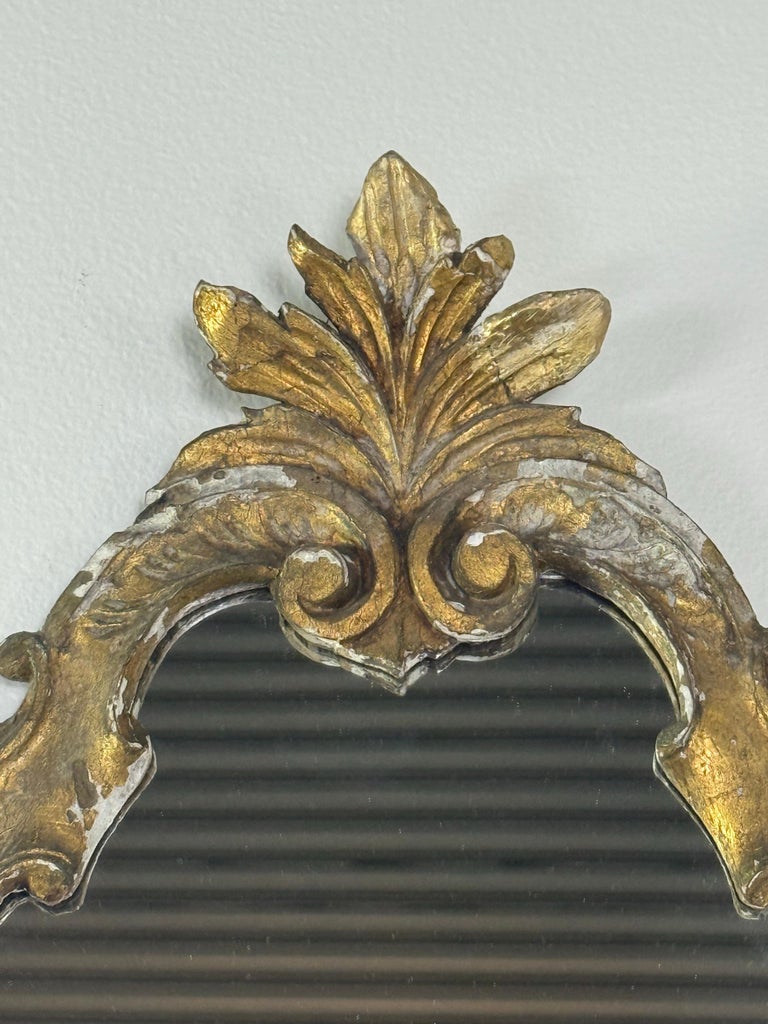 Antique Italian Rococo Giltwood Wall Mirror, Early 19th Century