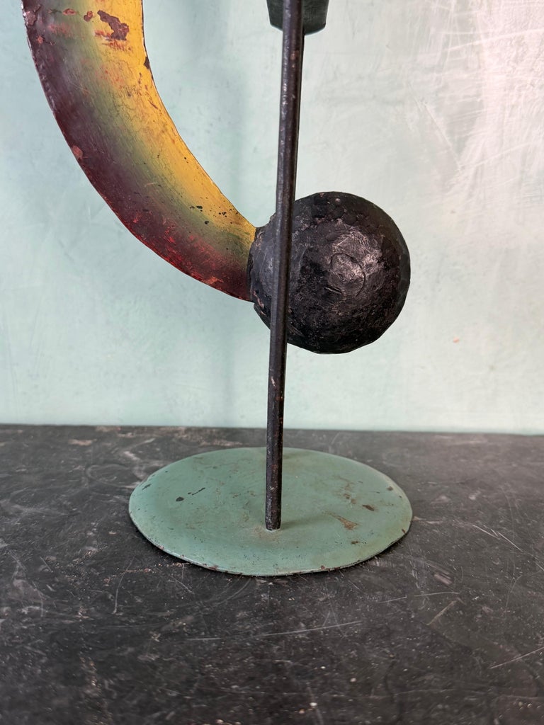 Vintage Folk Art Parrot Balancing Kinetic Sculpture