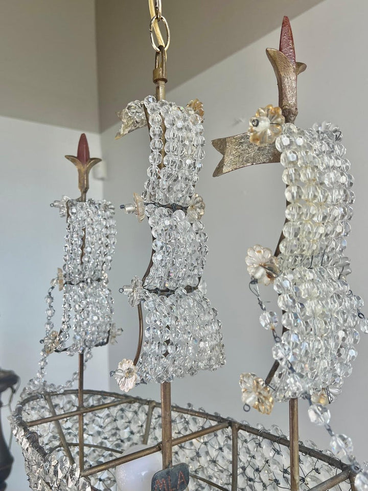 Crystal Beaded Ship Chandelier by MLA