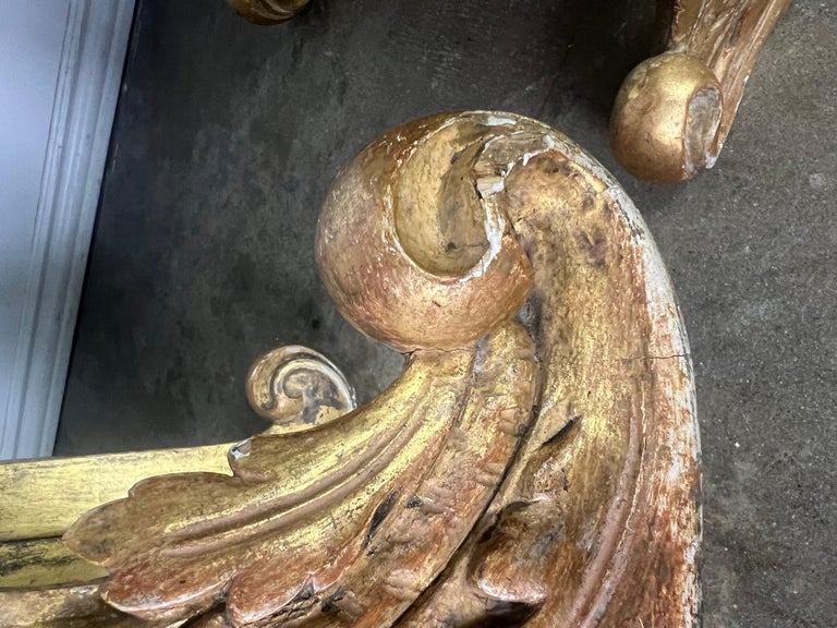 Pair of Italian Baroque Style Gilt Wood Benches C. 1920